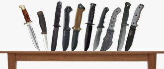 Different types of knives